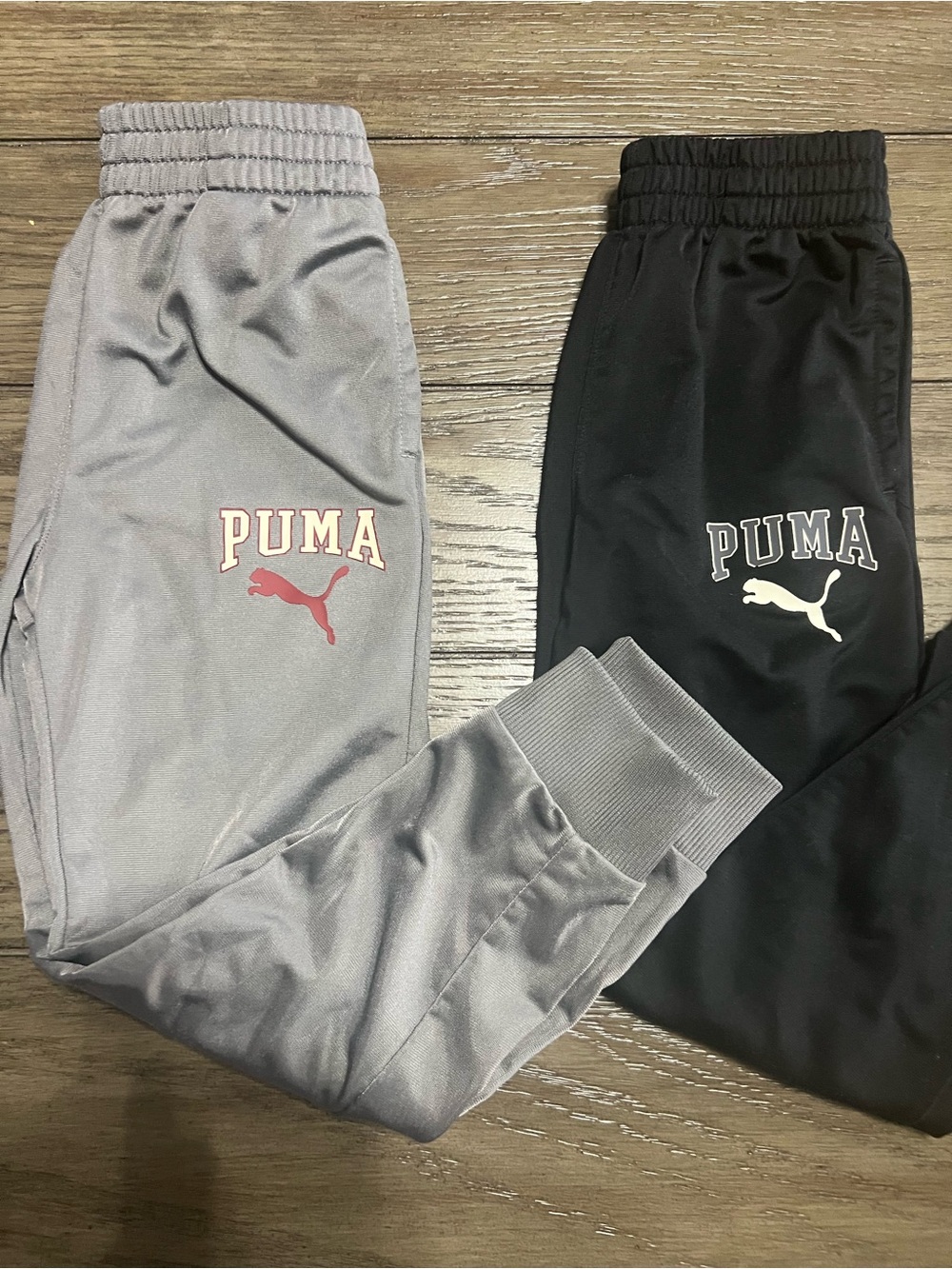 Puma Kids' Joggers in Black and Light Gray with Logo Accents